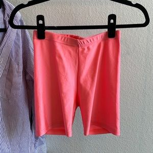 American Apparel Neon Pink Peach Spandex Bike Shorts